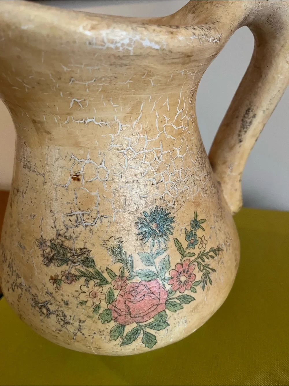 Vintage Thick Ceramic Decor Pitcher